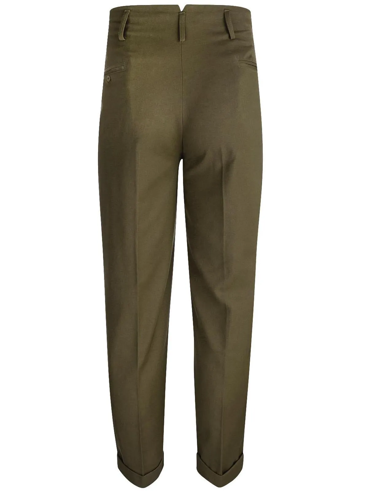 1950s Vintage Chuck Pleated Peg Trousers in Olive Green