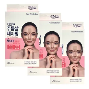 3 Packs ReCellView Wrinkle Care Tape Masks 60 Patches Frown Fine Lines Under Eyes Crows Feet Rims Laugh