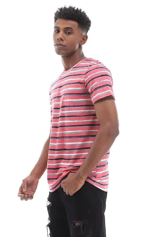 94907 Summer Striped Round Watermelon T-Shirt