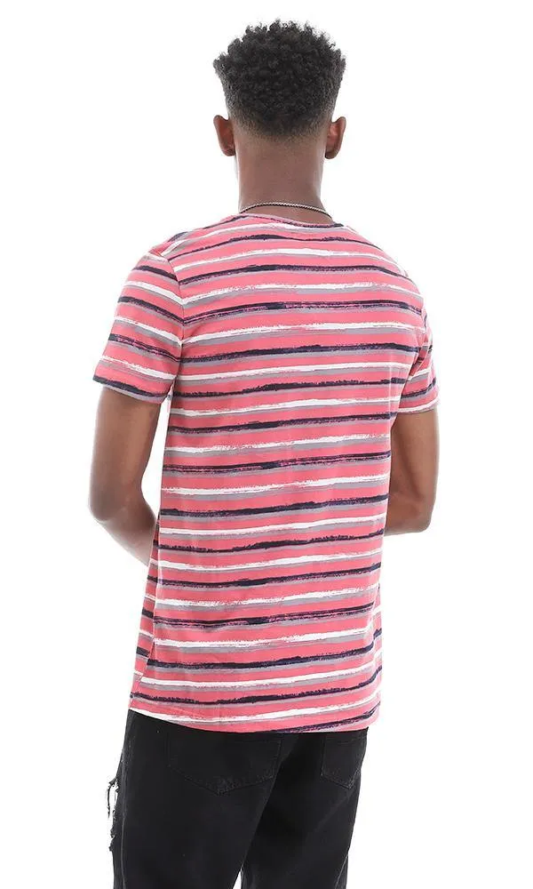 94907 Summer Striped Round Watermelon T-Shirt