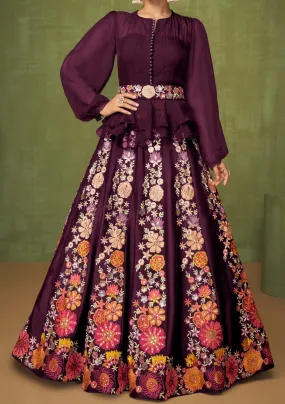 Aashirwad Violet Party Wear Lehenga Suit