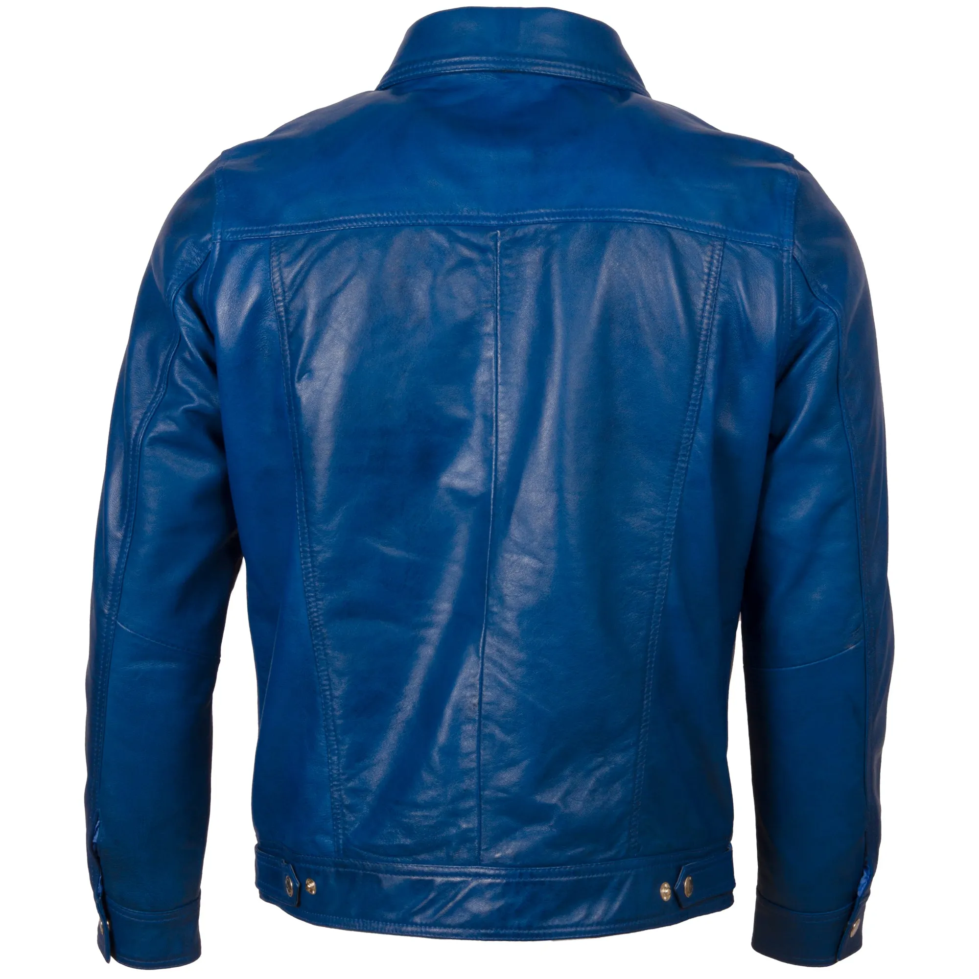 AGQ5 Men's Trucker Harrington Jacket - Ocean Blue