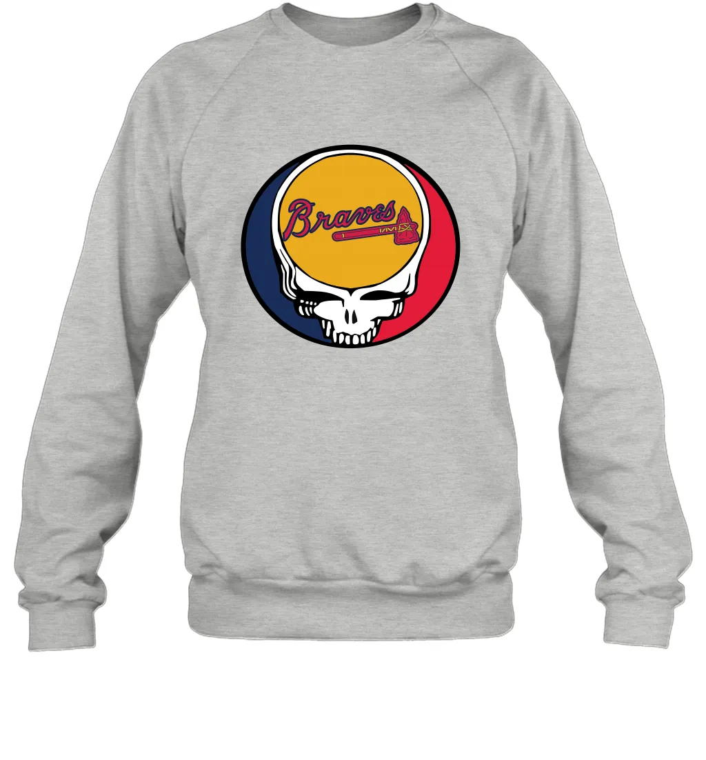 Atlanta Braves Grateful Dead Steal Your Face Baseball Adult Sweatshirt