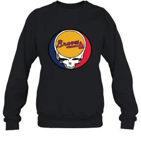 Atlanta Braves Grateful Dead Steal Your Face Baseball Adult Sweatshirt