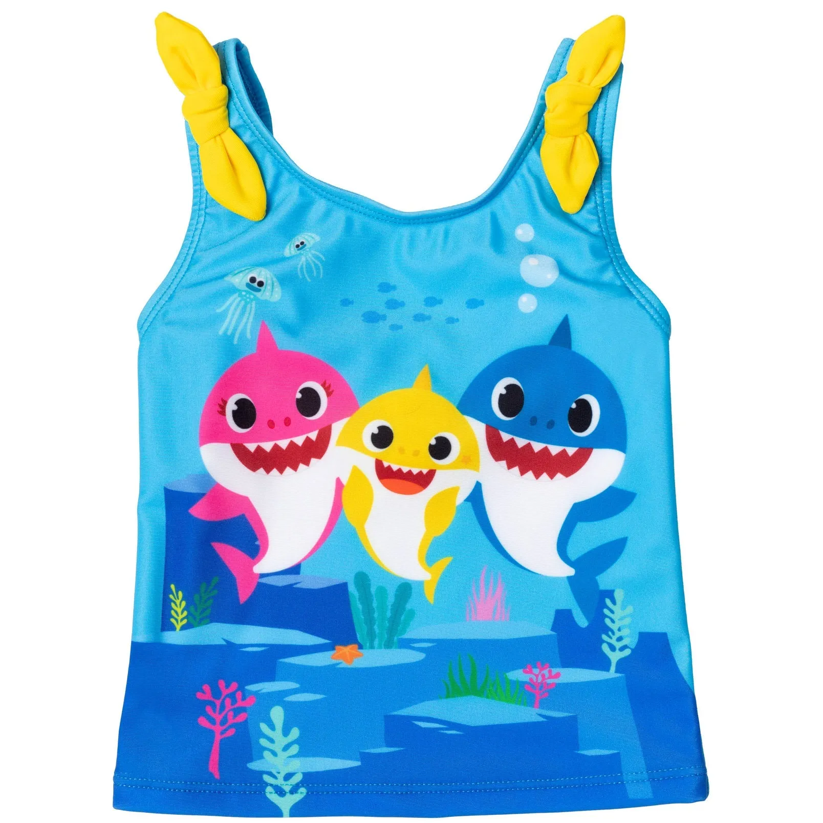 Baby Shark Rash Guard Tankini Top and Bikini Bottom 3 Piece Swimsuit Set