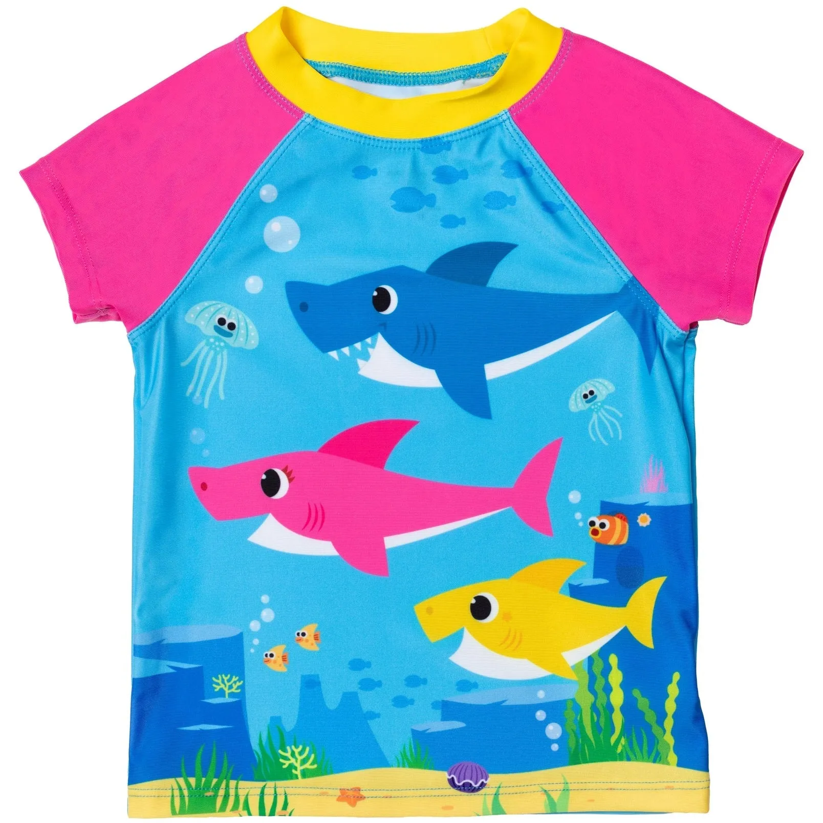 Baby Shark Rash Guard Tankini Top and Bikini Bottom 3 Piece Swimsuit Set