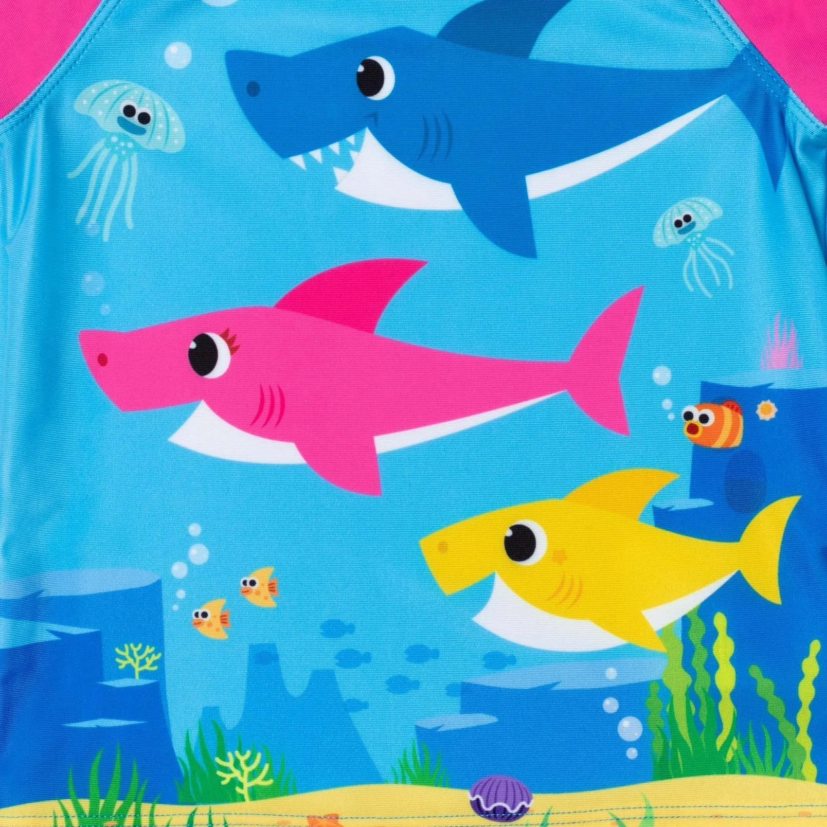 Baby Shark Rash Guard Tankini Top and Bikini Bottom 3 Piece Swimsuit Set