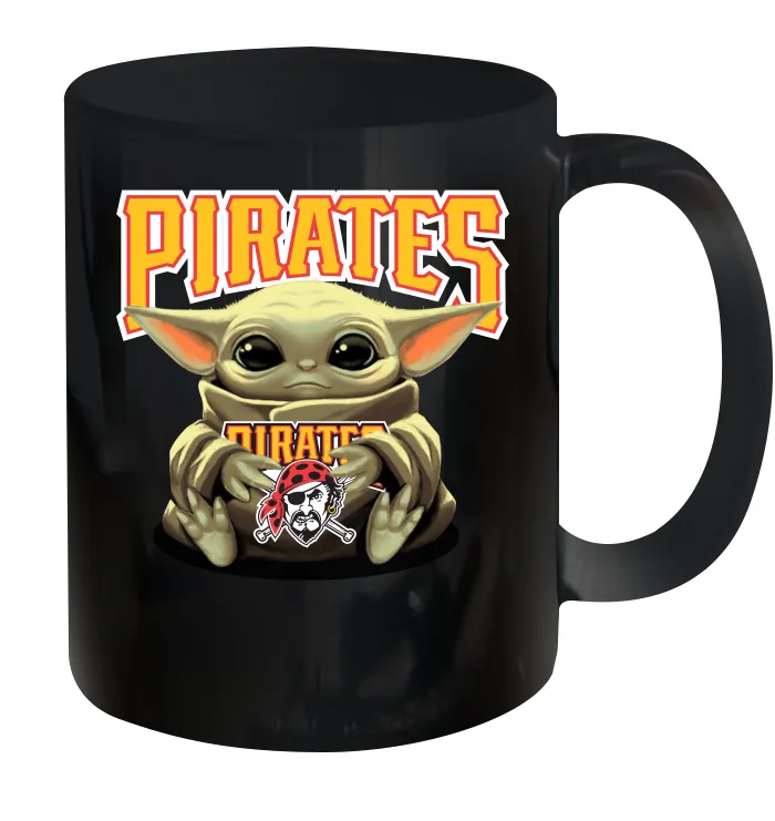 Baby Yoda Hugs Loves The Pittsburgh Pirates Baseball Ceramic Mug 11oz