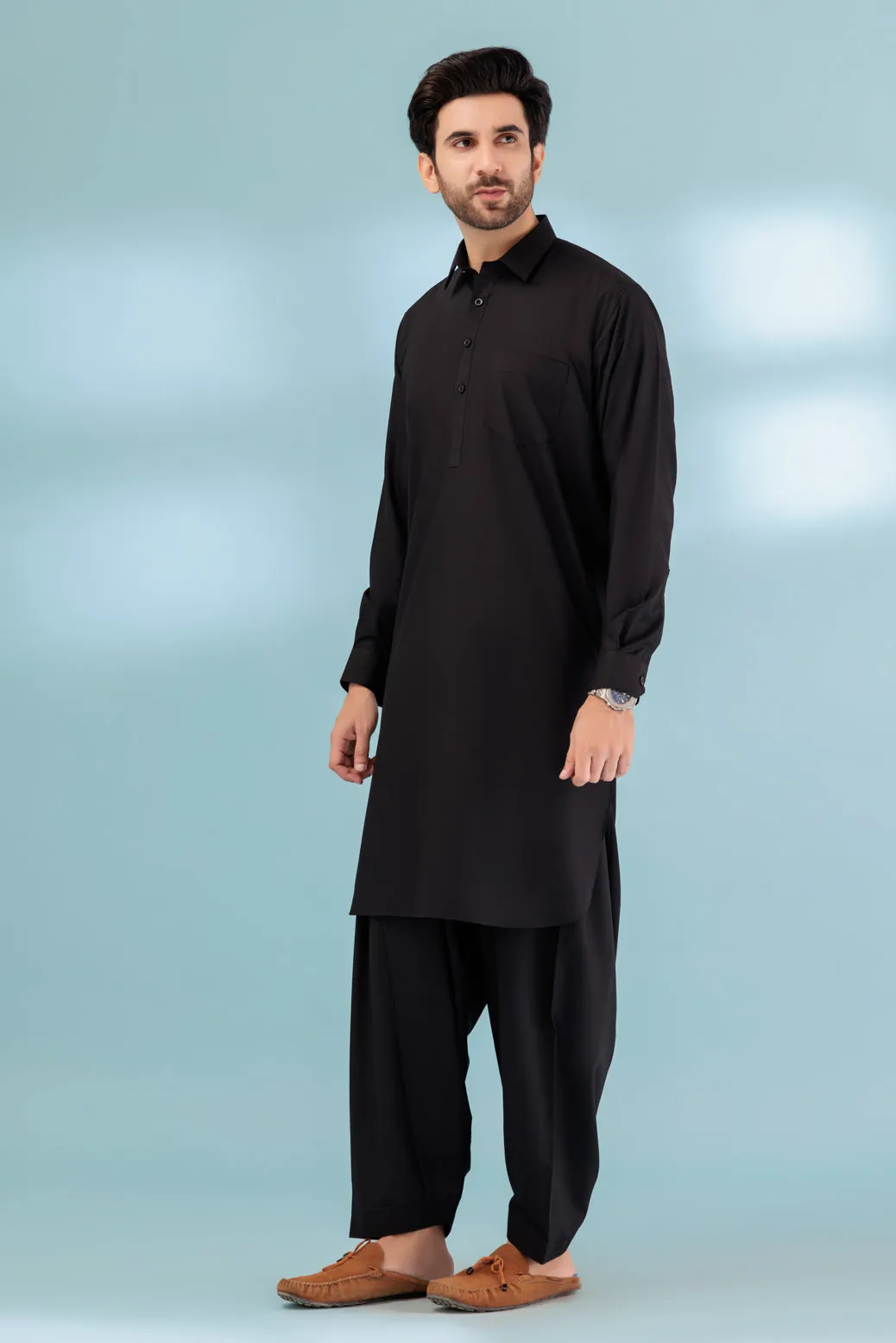 BLACK-BLENDED-SHALWAR SUIT - (GSSS23-028)