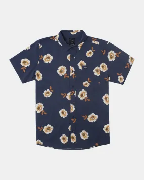 Botanical Short Sleeve Shirt - Moody Blue