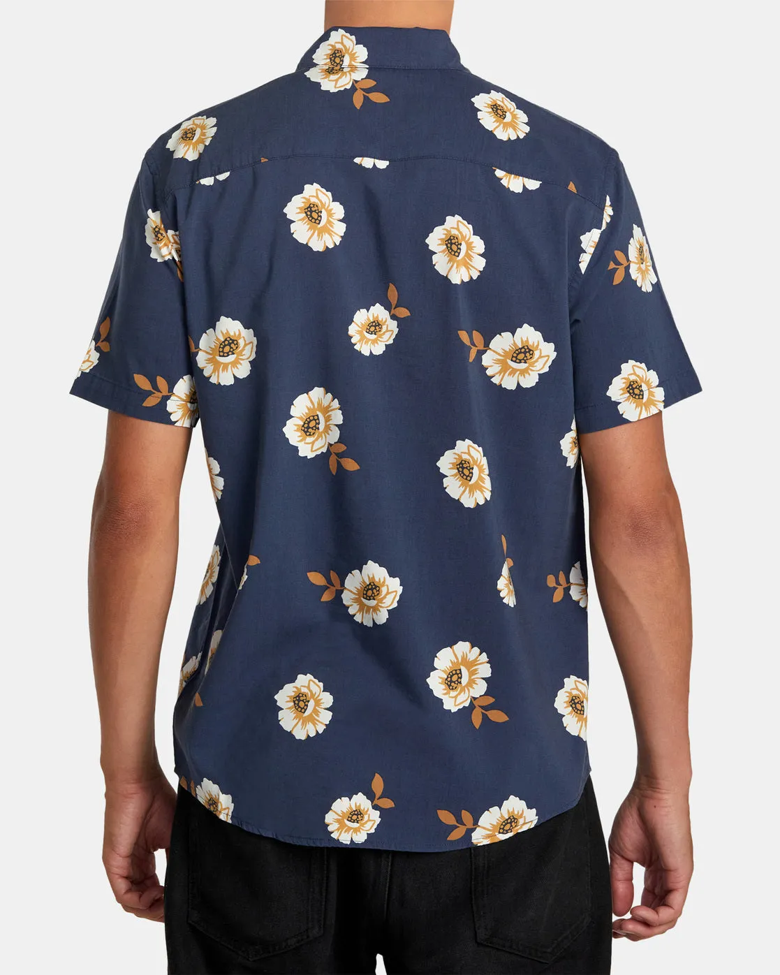 Botanical Short Sleeve Shirt - Moody Blue