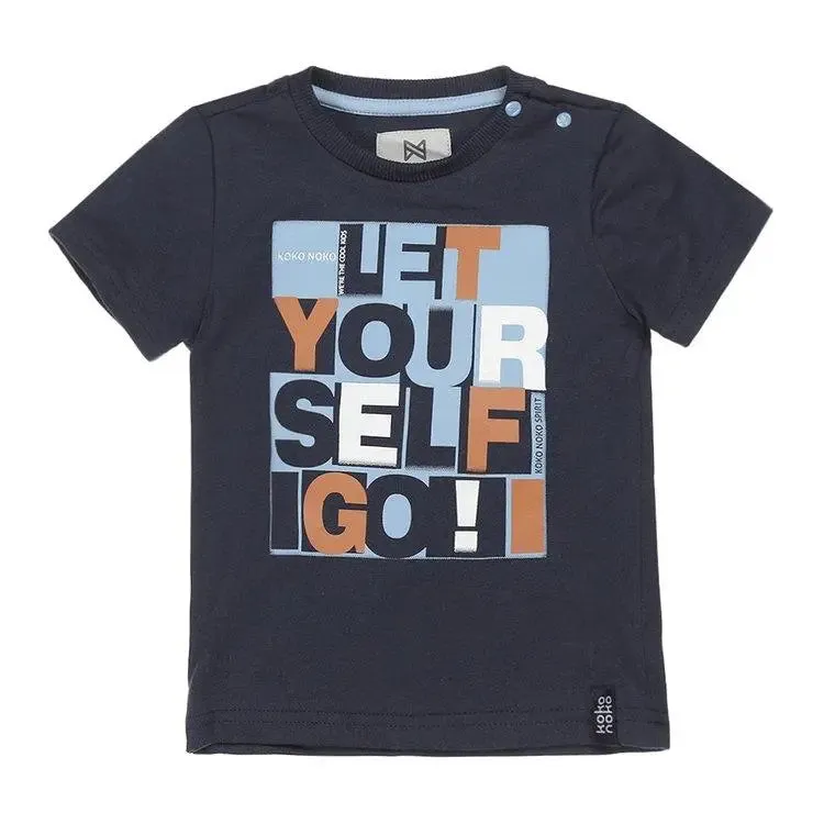 Boys T-shirt Dark Blue Text | Koko-Noko