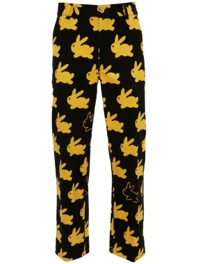 Bunny-Print Straight-Leg Trousers