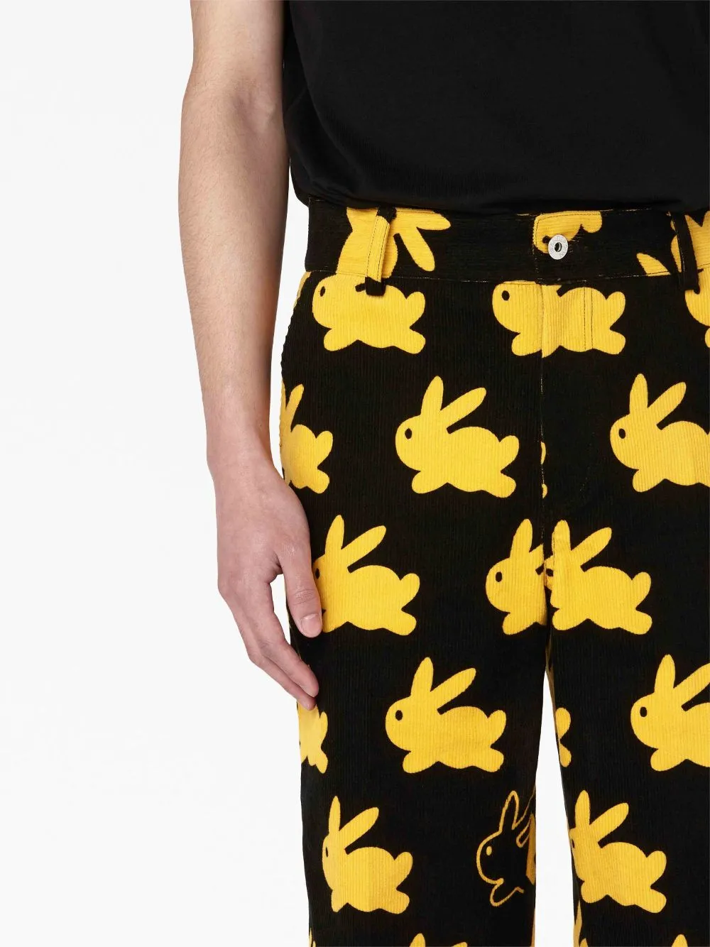 Bunny-Print Straight-Leg Trousers