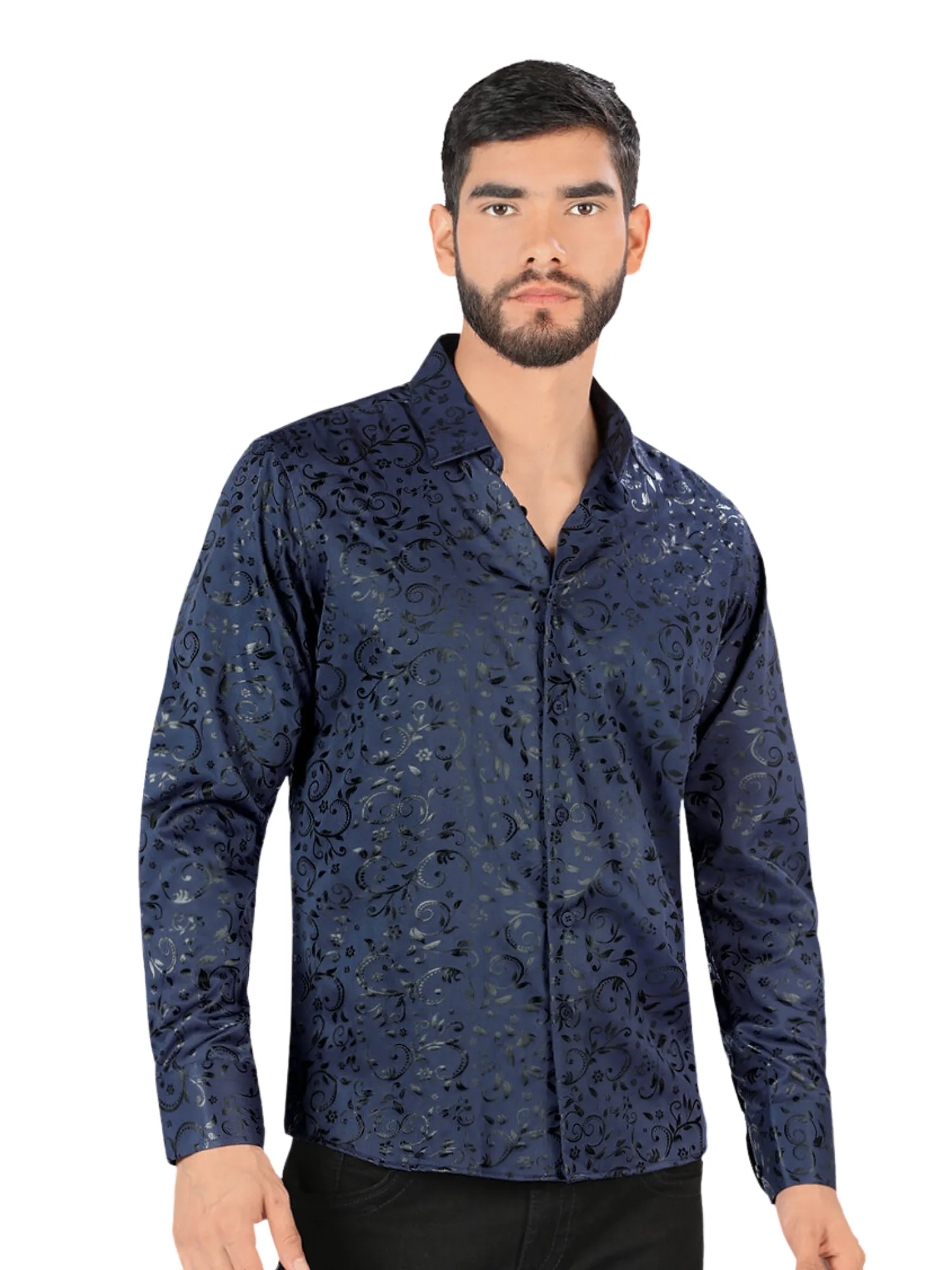 Camisa Casual Manga Larga Estampada para Hombre 'Montero' - ID: 0795