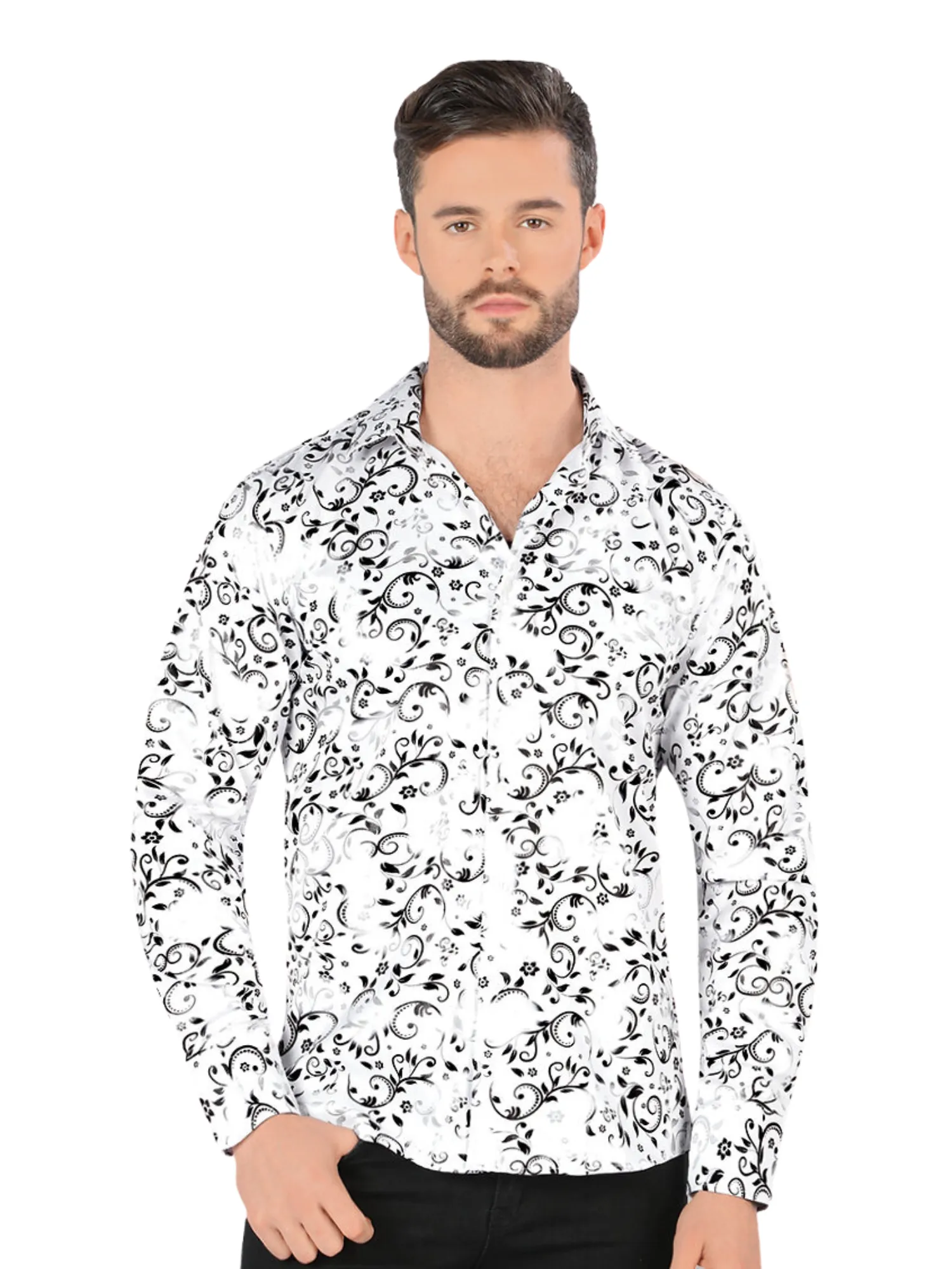 Camisa Casual Manga Larga Estampada para Hombre 'Montero' - ID: 0795