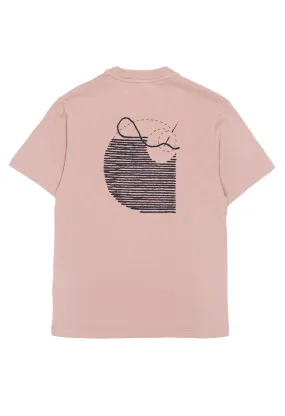 Carhartt WIP Women's Stitch T-Shirt - Glassy Pink / Dark Navy