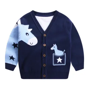 Children's Unicorn Character Theme Long Sleeve Cardigan