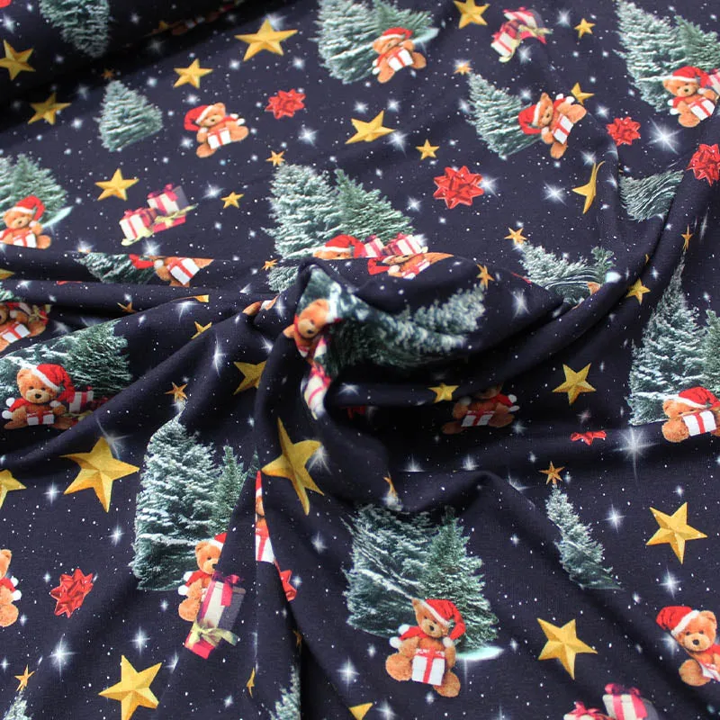 Christmas Cotton Elastane Jersey - Teddies