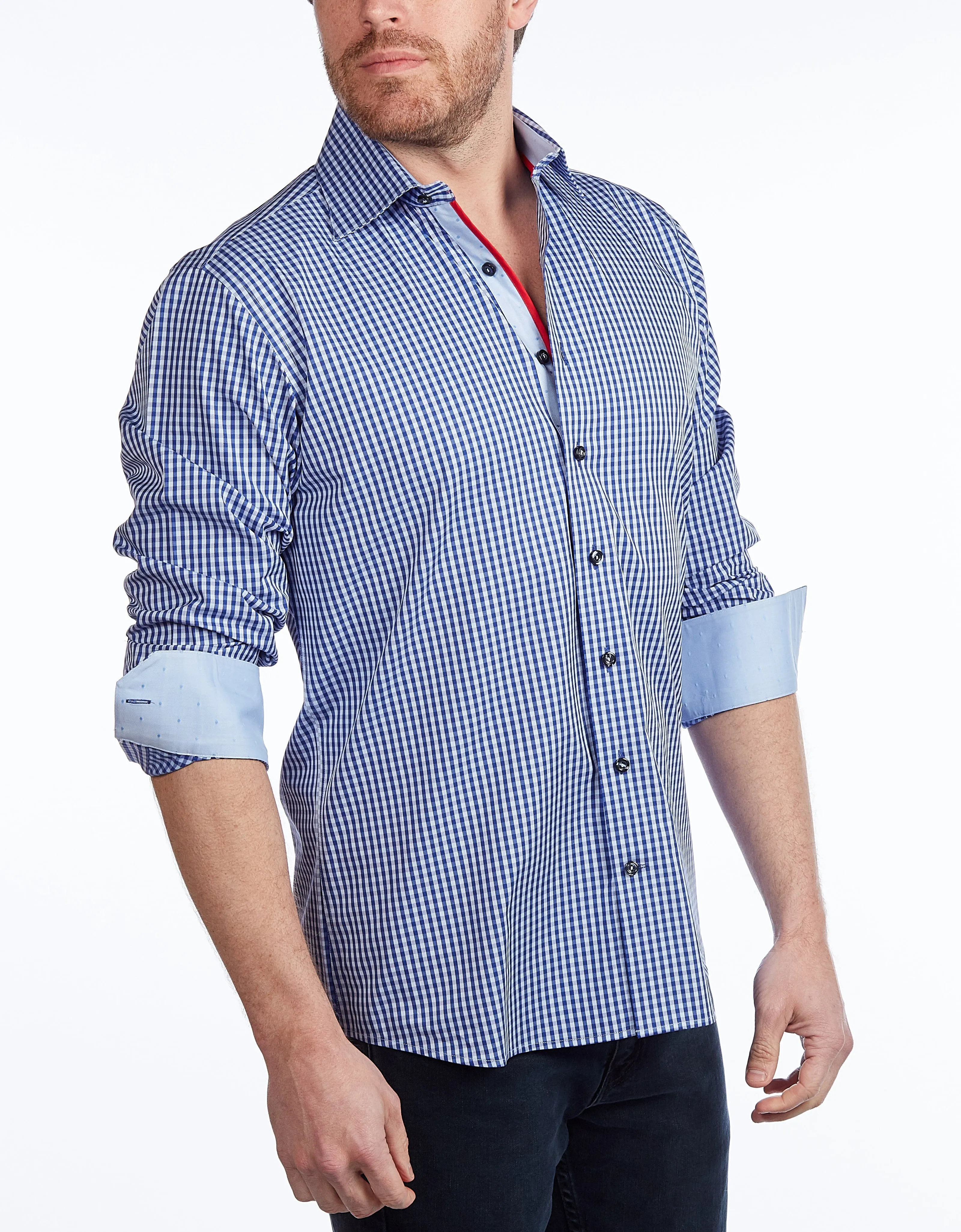 Contrast Collar Button-Up Shirt  -  Contemporary Fit - Contrast trimming - final sale