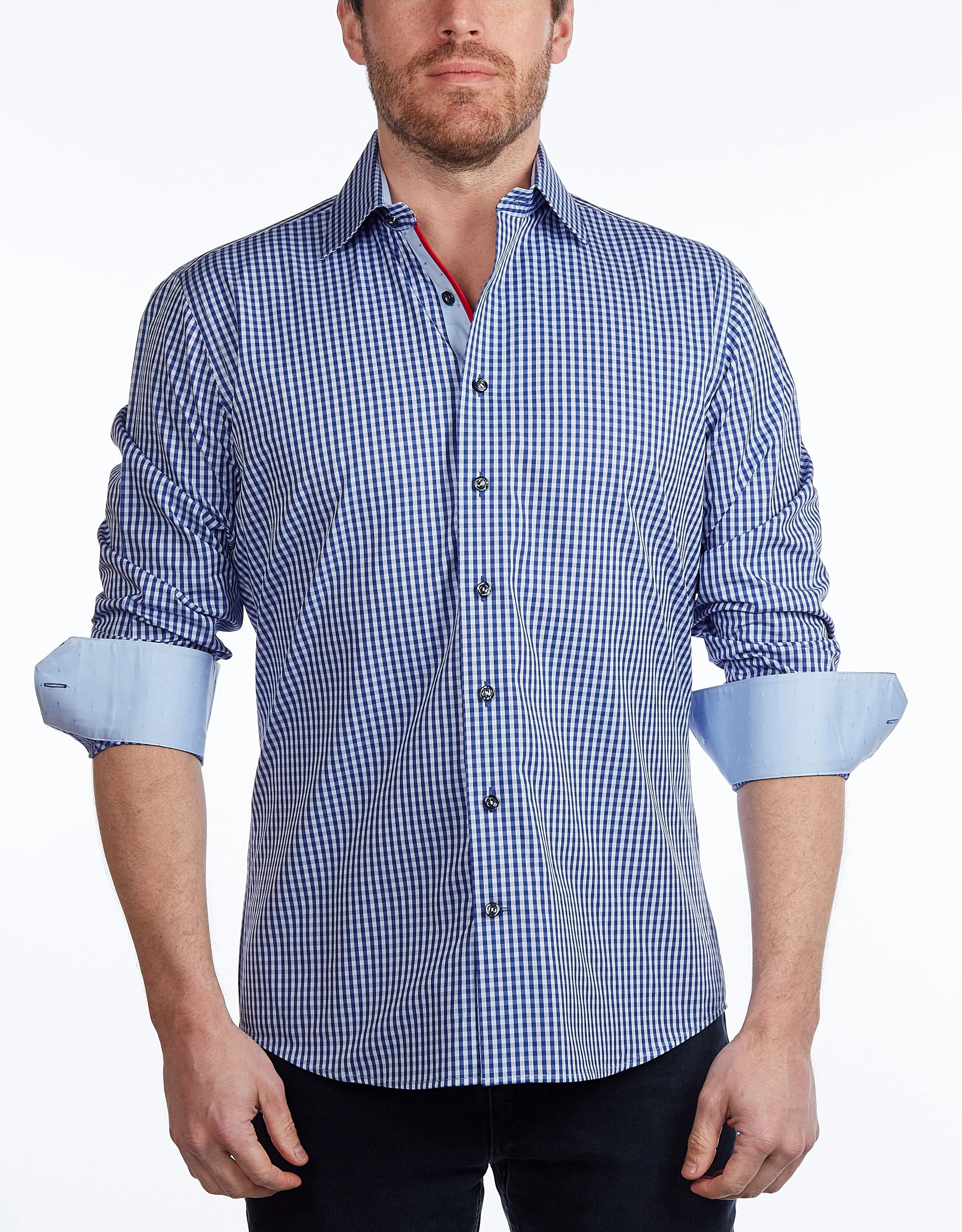 Contrast Collar Button-Up Shirt  -  Contemporary Fit - Contrast trimming - final sale