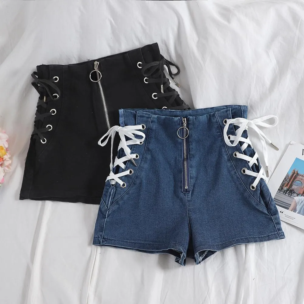 Corset Denim Shorts