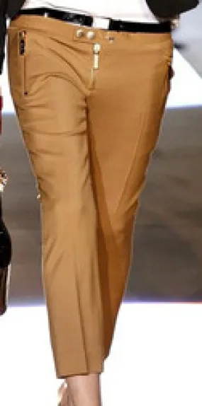 Dsquared2 - From 2012 Fall Runway Collection - Camel Colored Trousers with Gold Zippers - IT 42