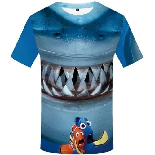 Fish T-shirt Men Shark T-shirts 3d War T shirts Funny Animal Tshirt Printed Harajuku T-shirts Graphic Short Sleeve Full Print