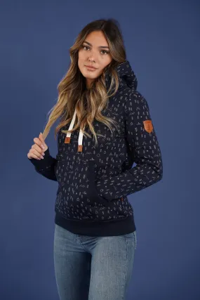 Georgia Print Navy Hoodie