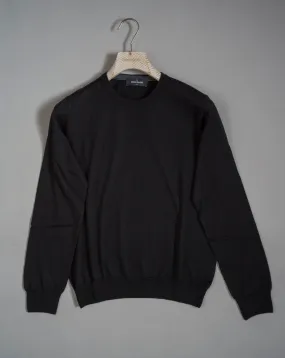 Gran Sasso Cashmere and Silk Crew neck sweater / Black