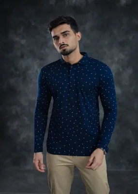 LCY | Single Jersey Long Sleeve Polo Dot Polo