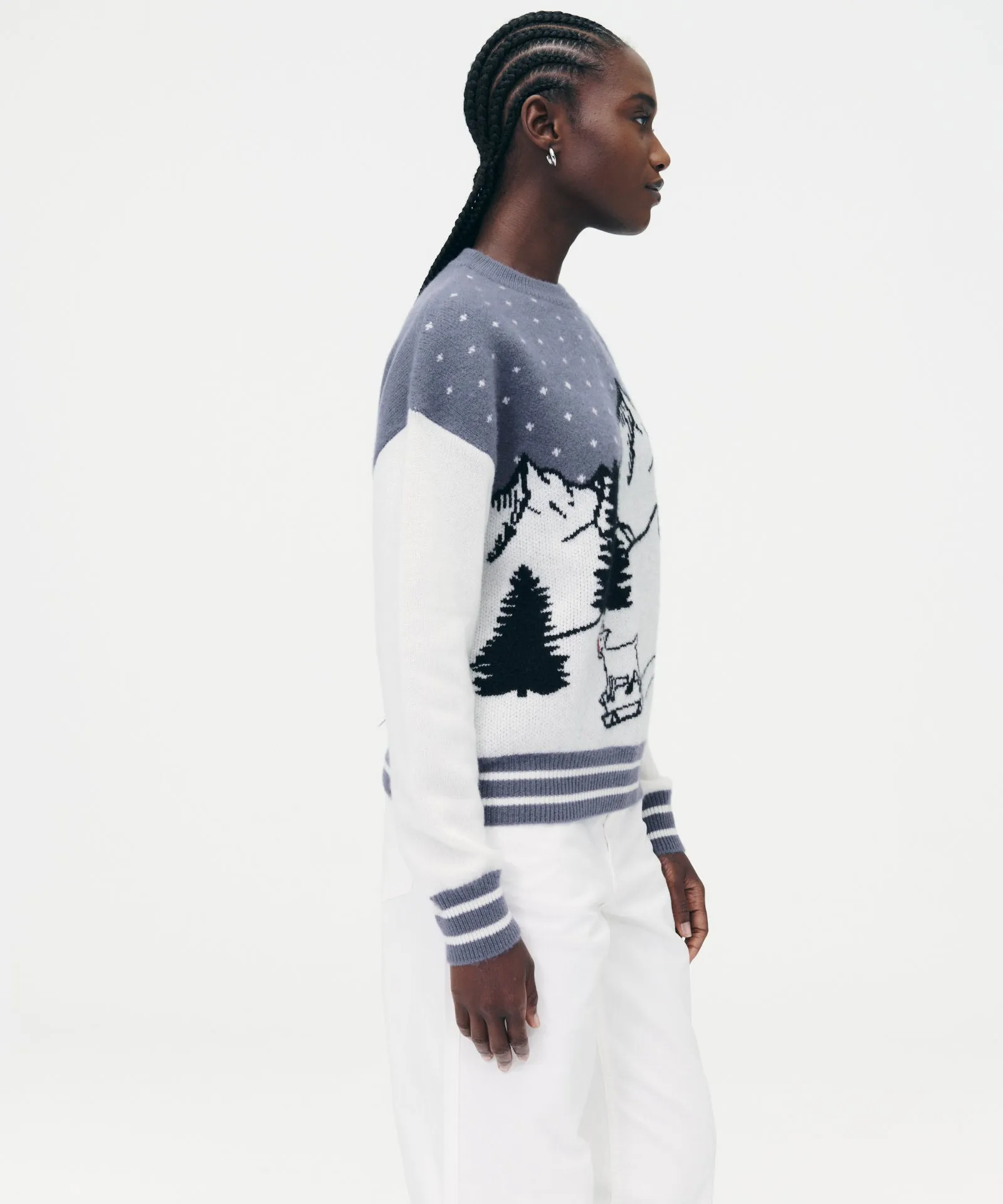 Luxe Cashmere Scenic Goat Crewneck Sweater