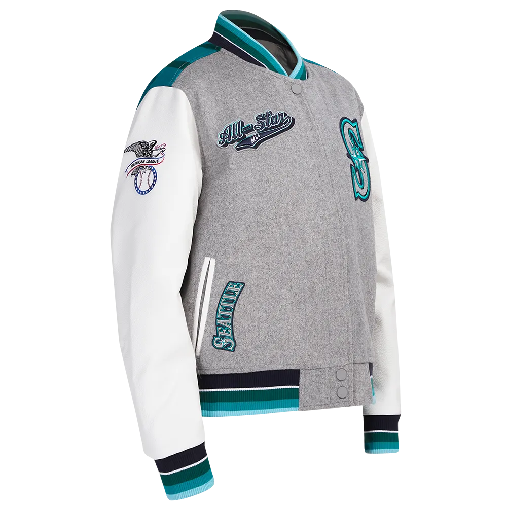 MLB ALL STAR 2023 RIB WOOL WOMEN'S VARSITY JACKET (HEATHER GREY/WHITE)