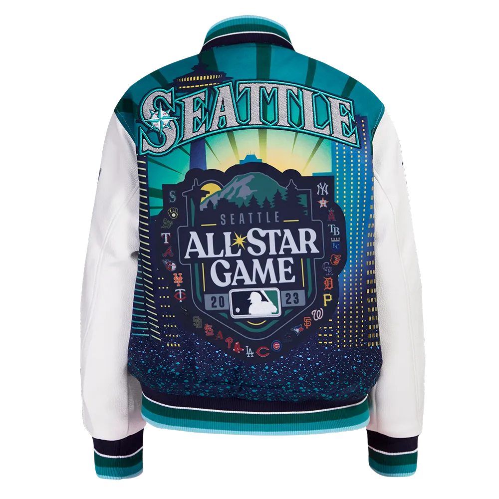 MLB ALL STAR 2023 RIB WOOL WOMEN'S VARSITY JACKET (HEATHER GREY/WHITE)