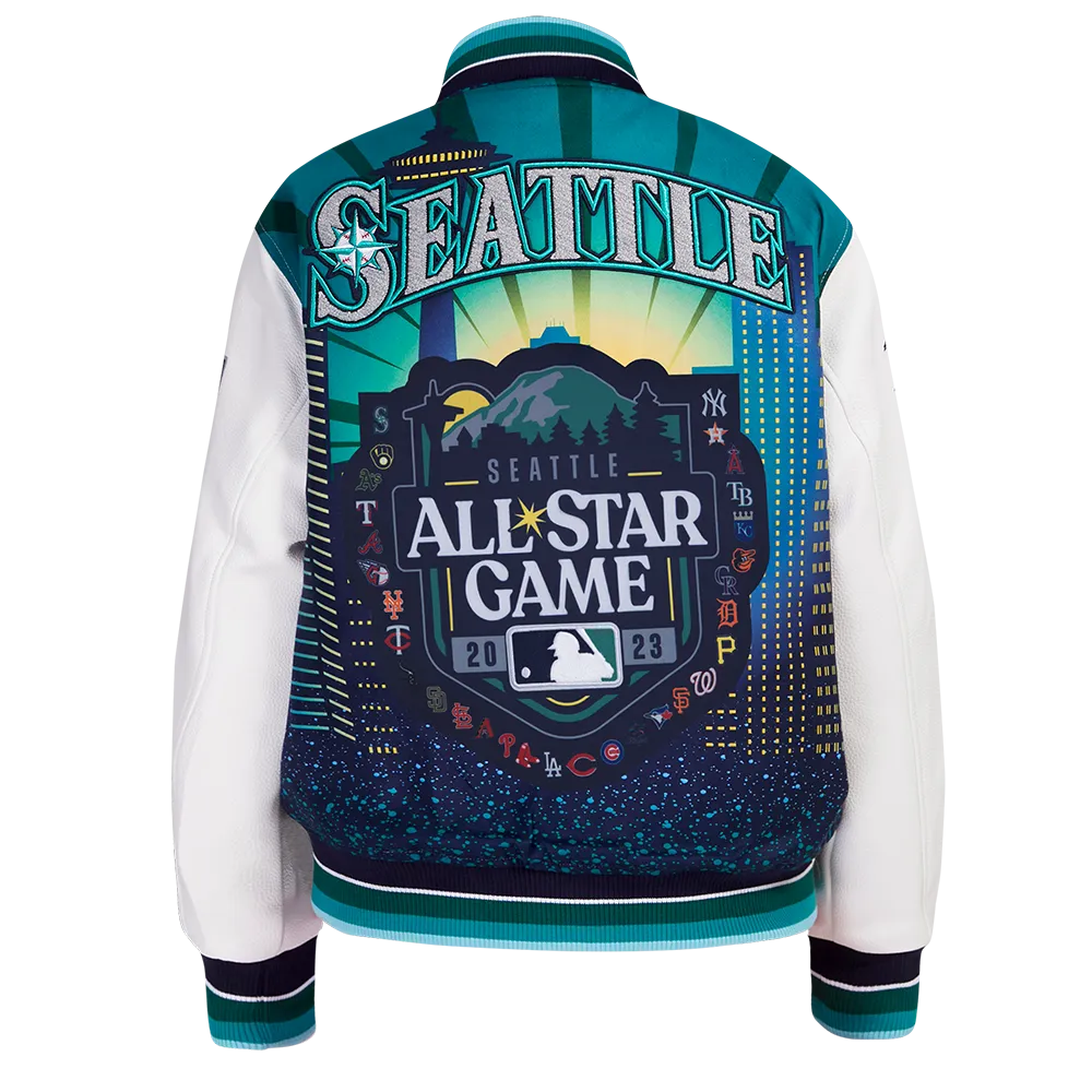 MLB ALL STAR 2023 RIB WOOL WOMEN'S VARSITY JACKET (PINK/WHITE)