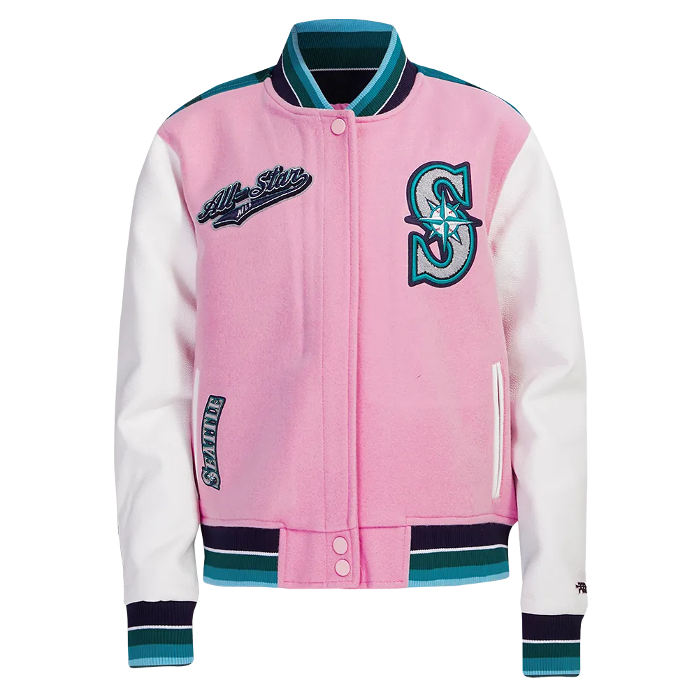 MLB ALL STAR 2023 RIB WOOL WOMEN'S VARSITY JACKET (PINK/WHITE)