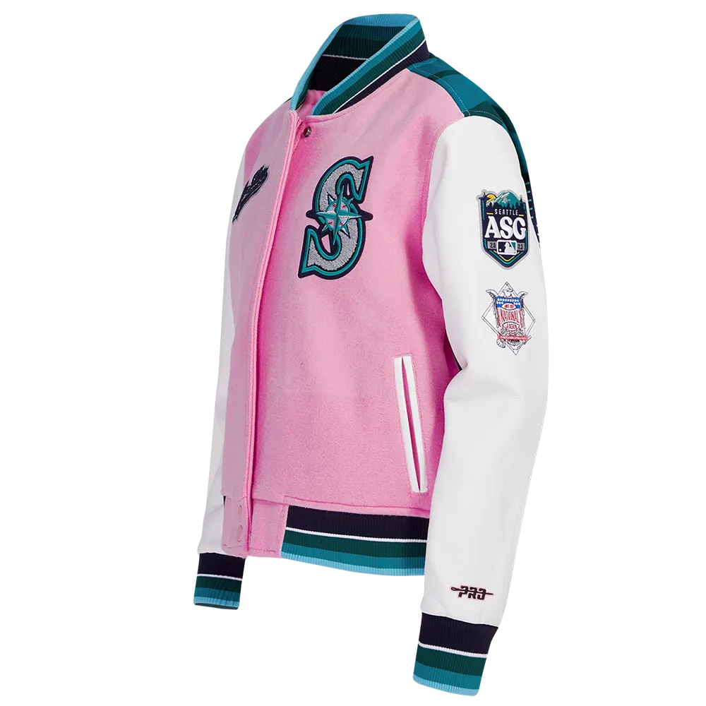 MLB ALL STAR 2023 RIB WOOL WOMEN'S VARSITY JACKET (PINK/WHITE)