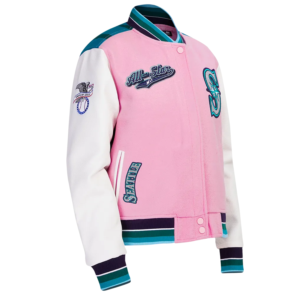 MLB ALL STAR 2023 RIB WOOL WOMEN'S VARSITY JACKET (PINK/WHITE)