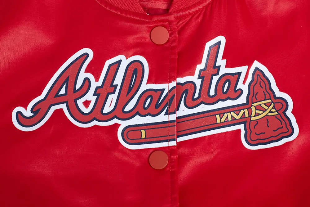 MLB ATLANTA BRAVES CLASSIC WOMEN'S SATIN JACKET (RED)