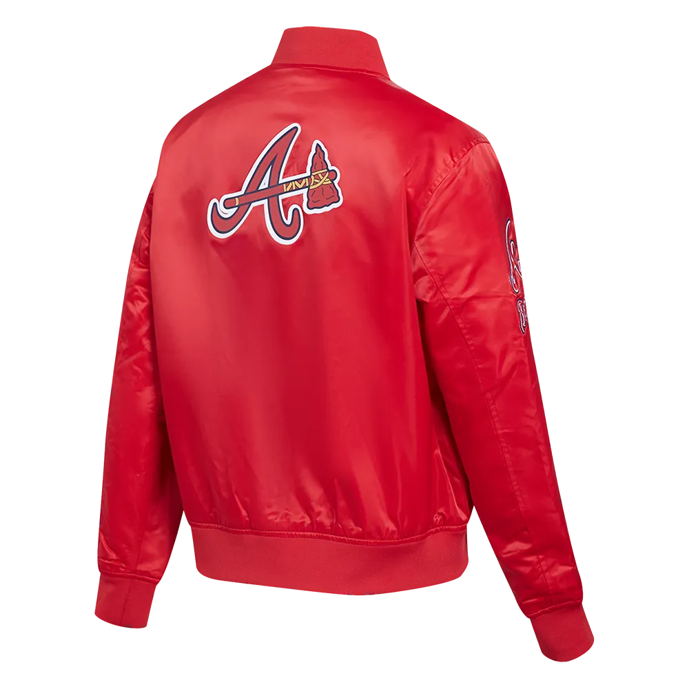 MLB ATLANTA BRAVES CLASSIC WOMEN'S SATIN JACKET (RED)