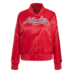 MLB ATLANTA BRAVES CLASSIC WOMEN'S SATIN JACKET (RED)