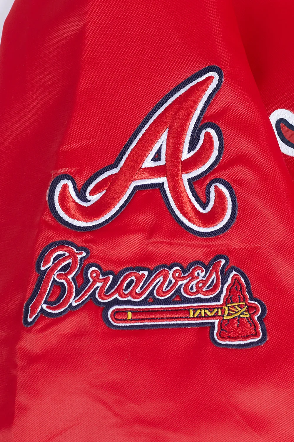 MLB ATLANTA BRAVES CLASSIC WOMEN'S SATIN JACKET (RED)