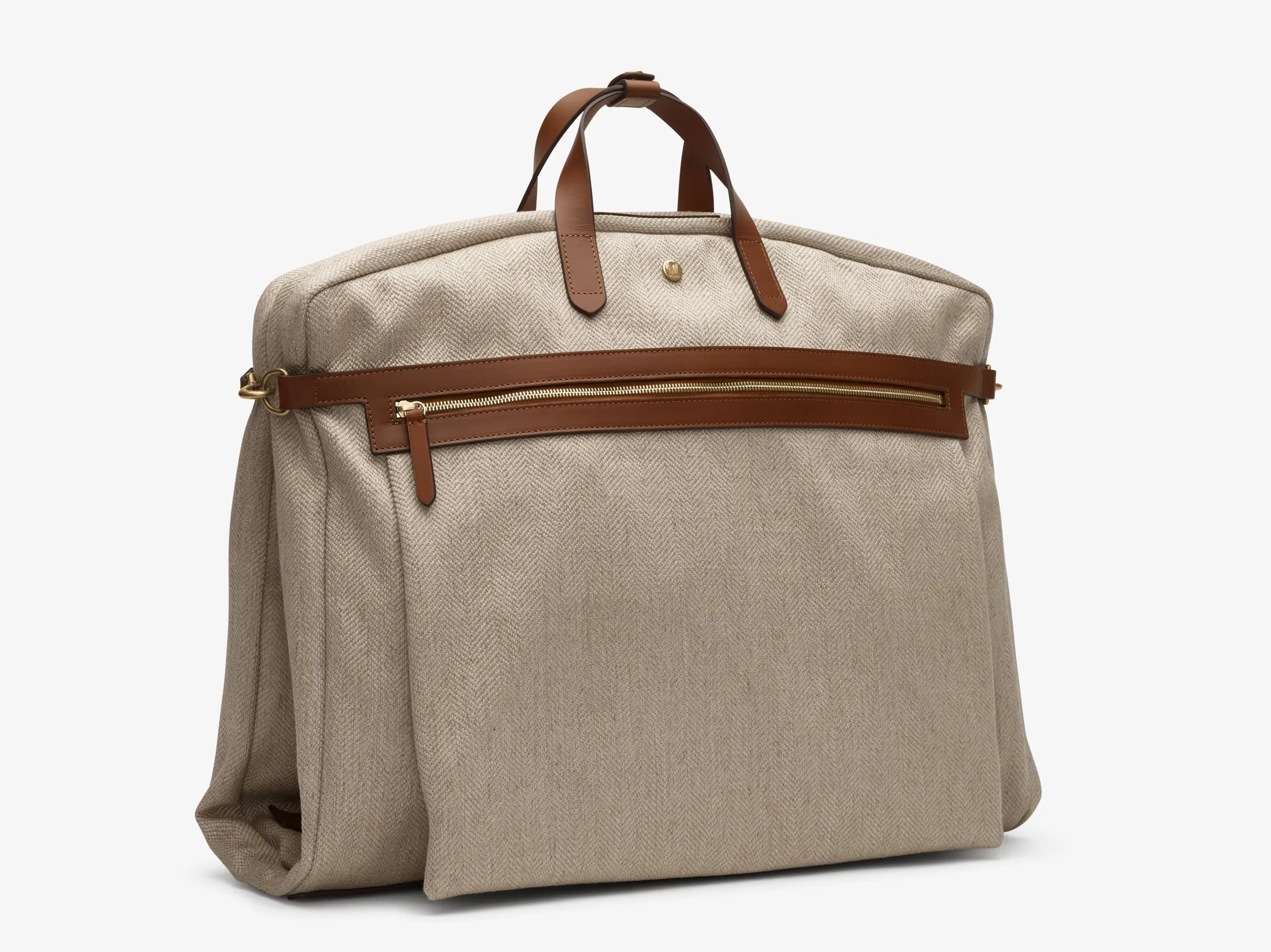 M/S Suit Carrier - Grand Herringbone/Cuoio