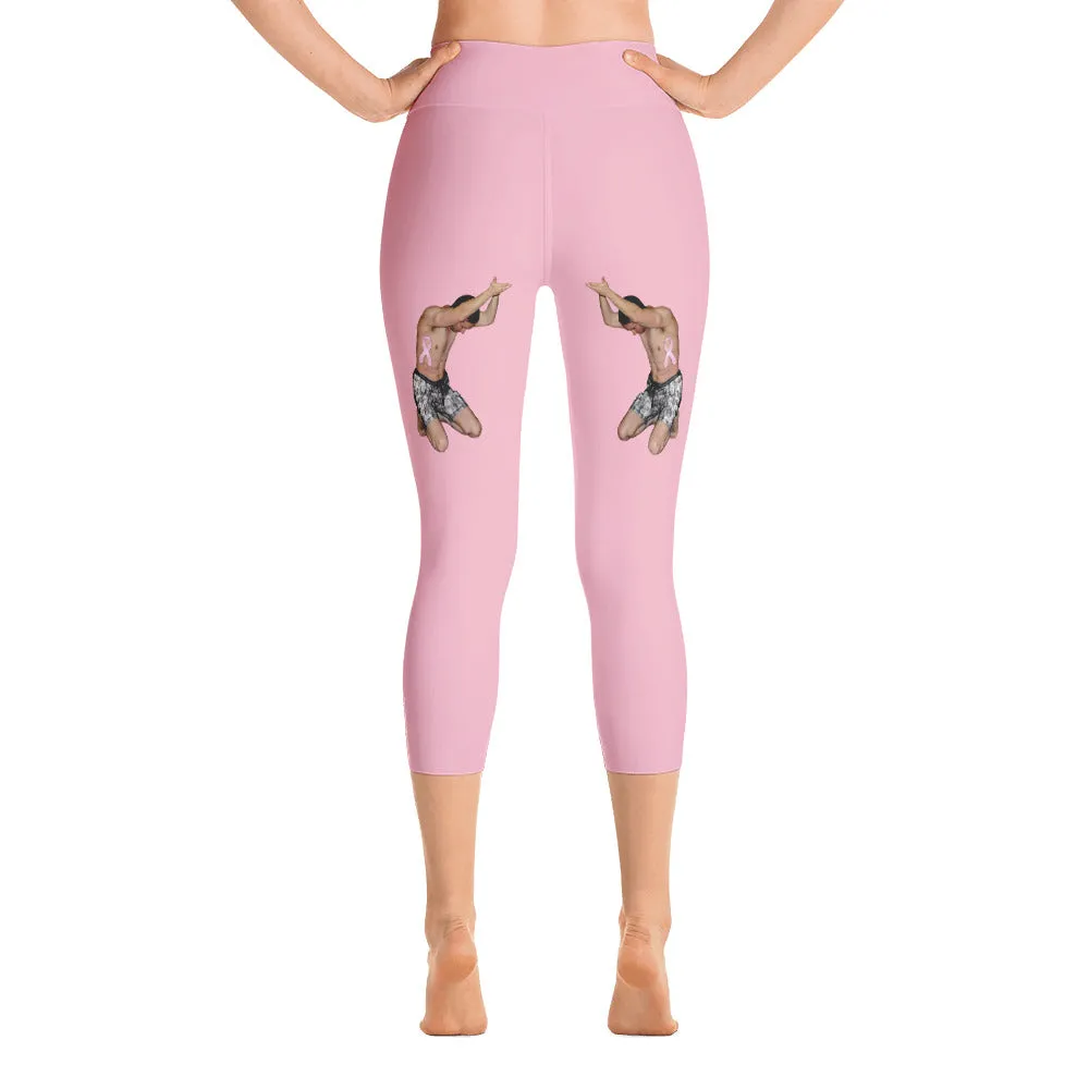 Our best viral leggings pale pink woman power white letters