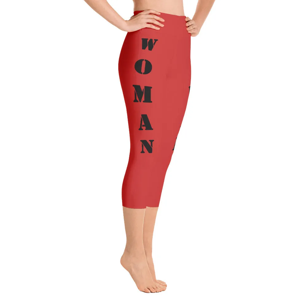 Our best viral leggings red woman power black letters