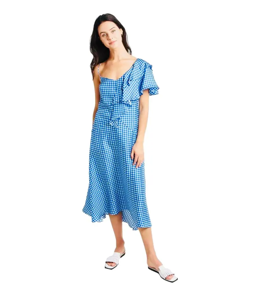 Paper London Silk Gingham Dress. Size 8UK