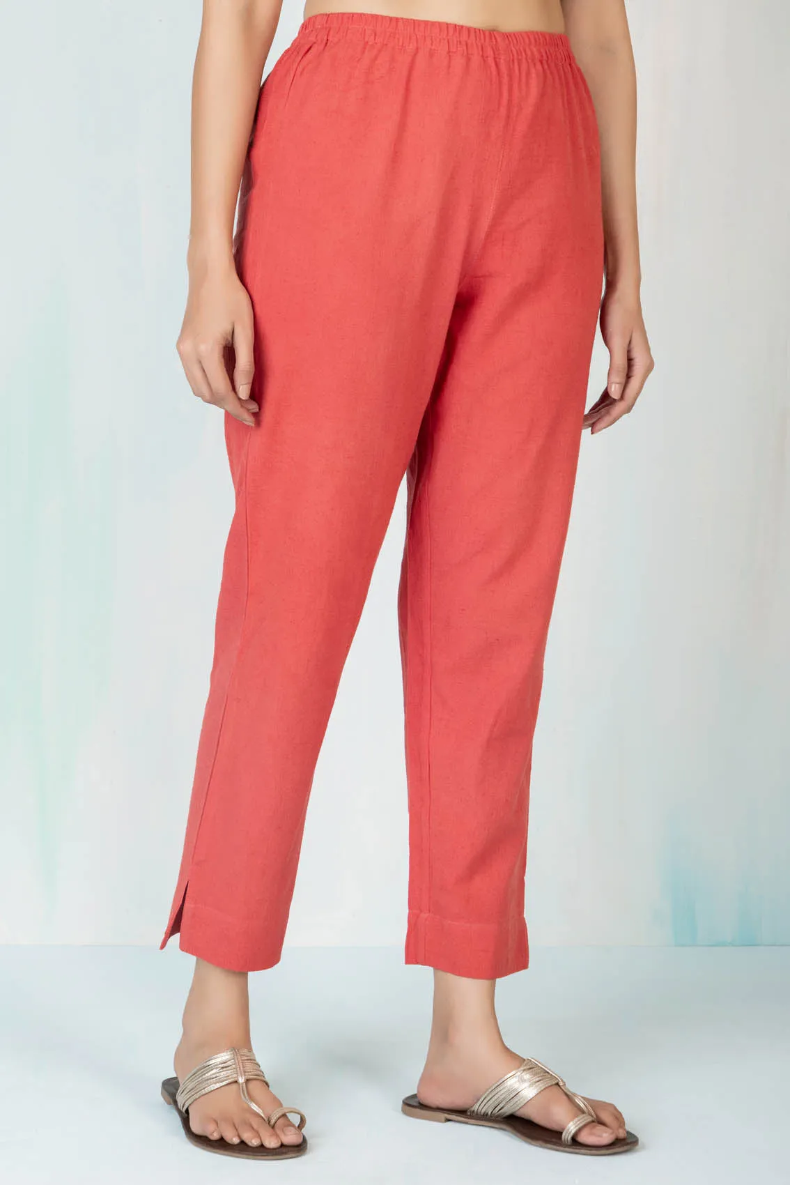 Peach Narrow Trousers