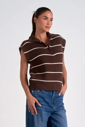 Quarter Zip Sleeveless Sweater Vest