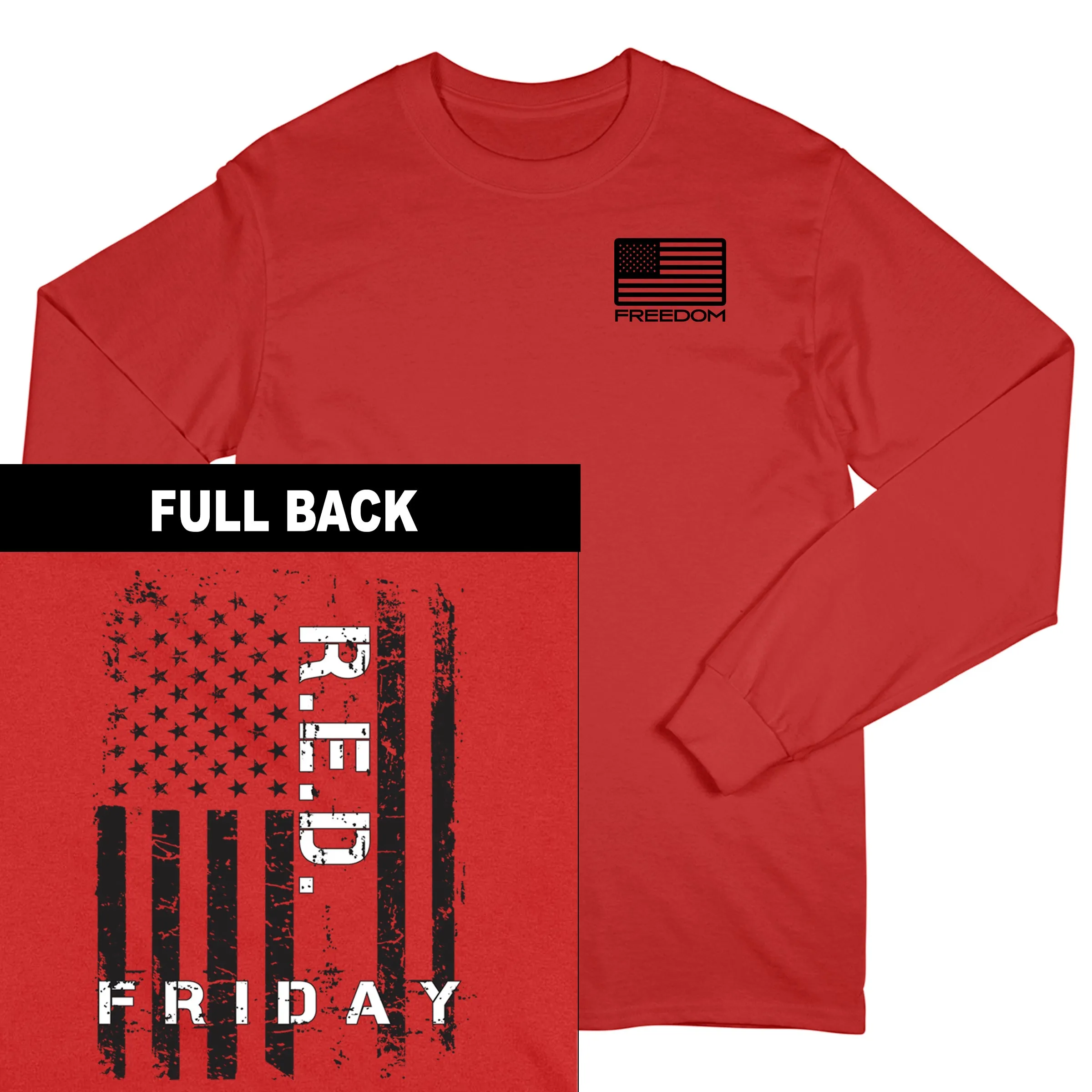 R.E.D Friday Blk Flag 2-Sided Long Sleeve Tee