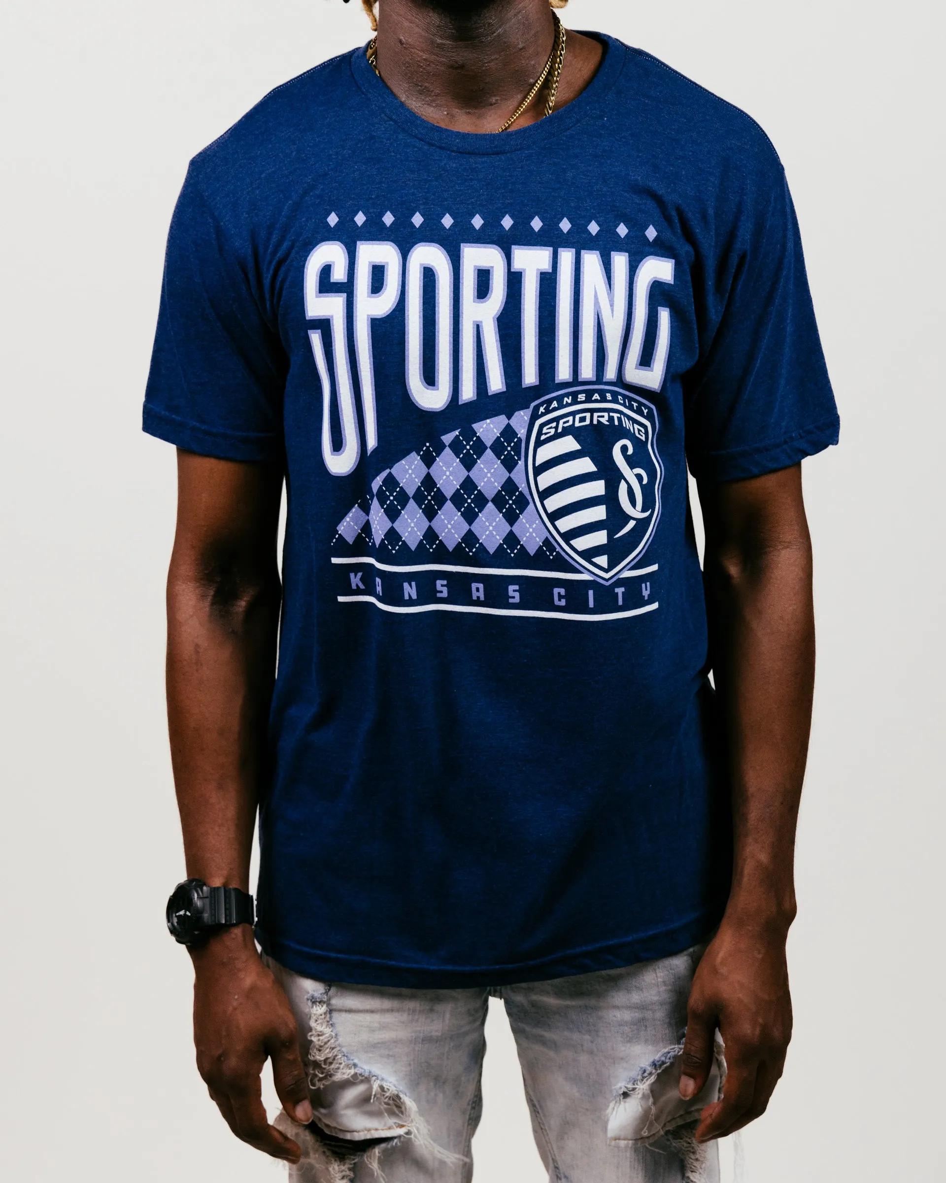 Sporting Kansas City Argyle Navy T-Shirt